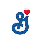 General Mills logo with "G" in blue script and small red heart